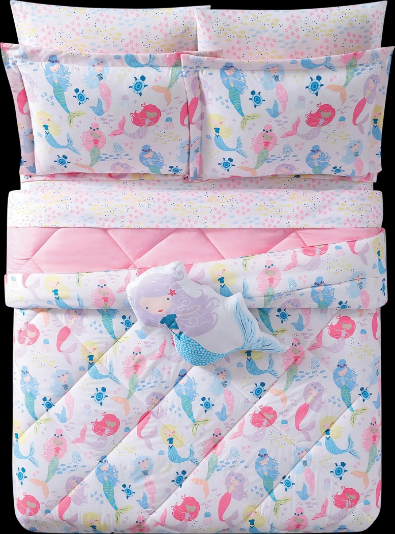 Kids Mermaid Song White 2 Pc Twin XL Comforter Set - Thumbnail - Image 4