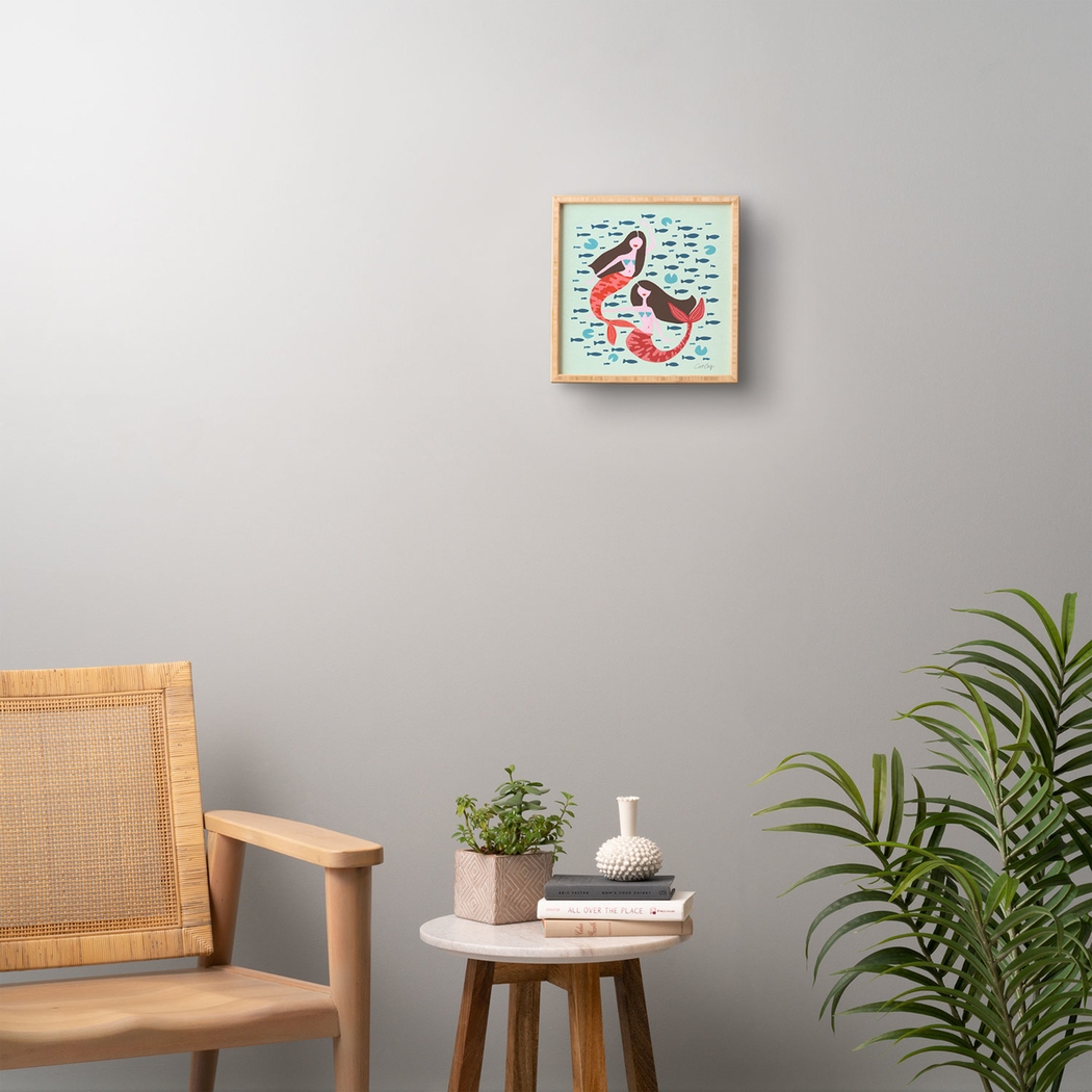 Kids Mermaids On Mint Green Wall Art - Thumbnail - Image 2