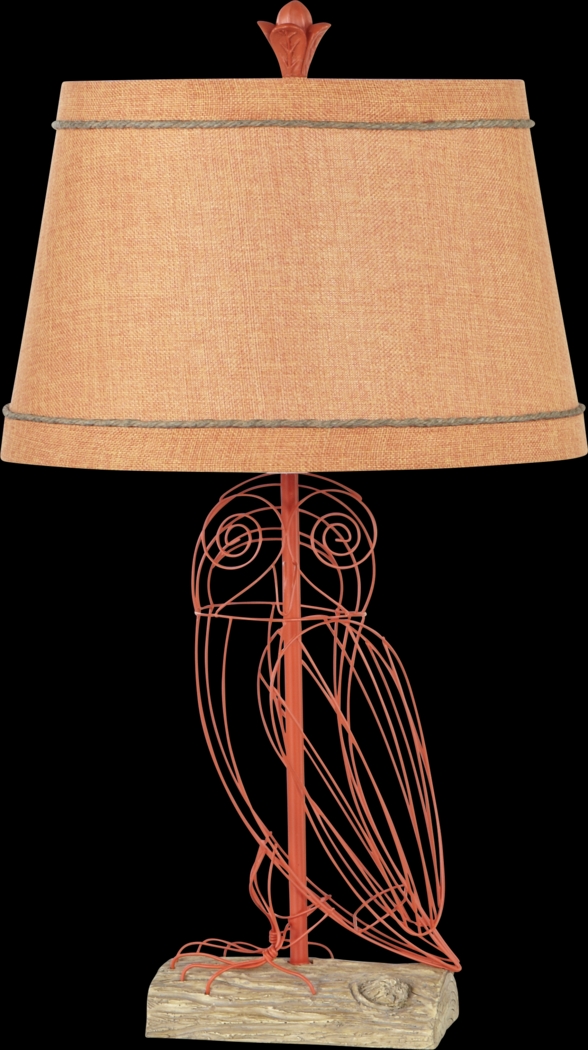 Kids Metal Owl Orange Lamp - Thumbnail - Image 1