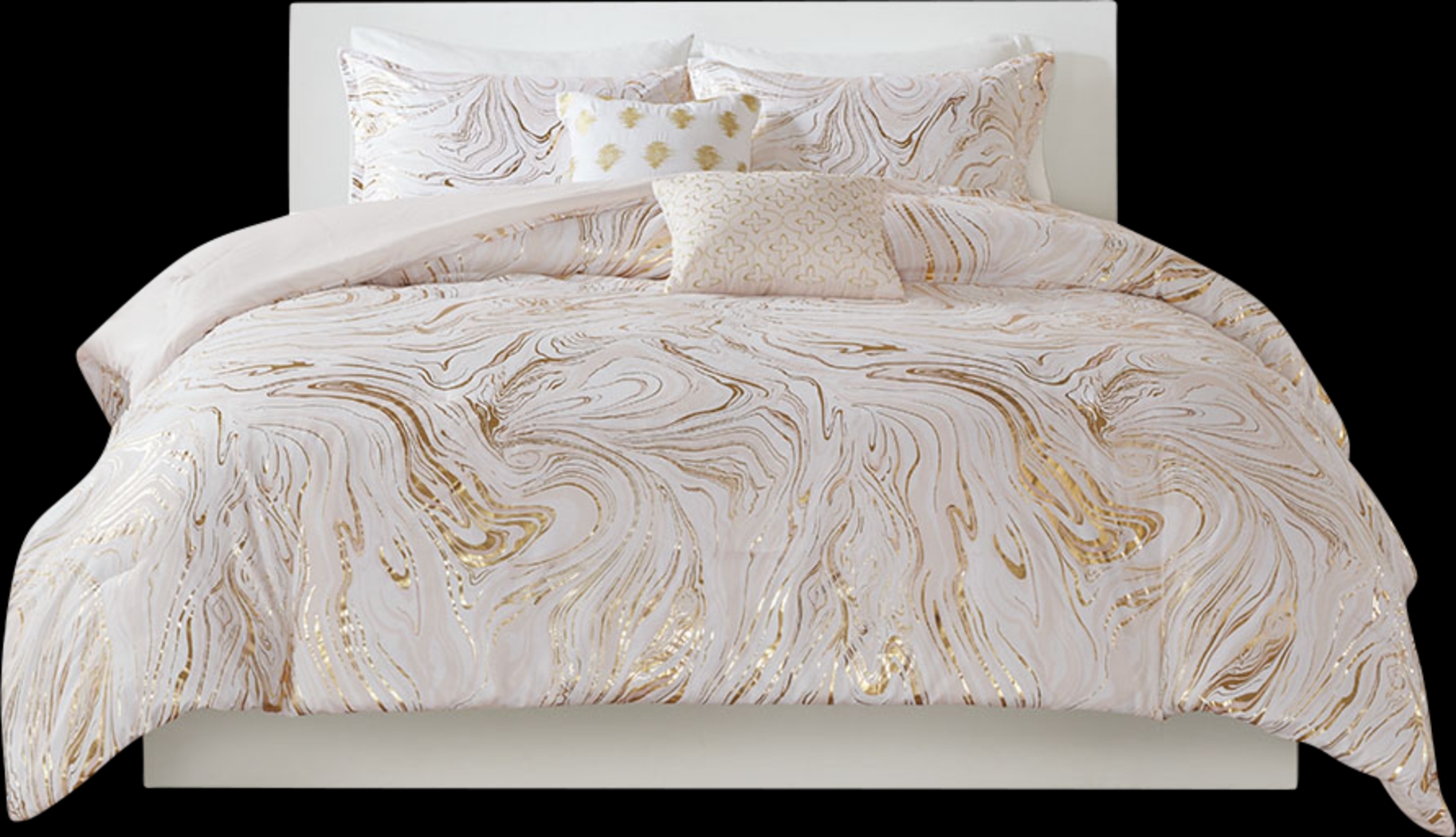Kids Metallic Swirl Blush 4 Pc Twin XL Comforter Set - Thumbnail - Image 1