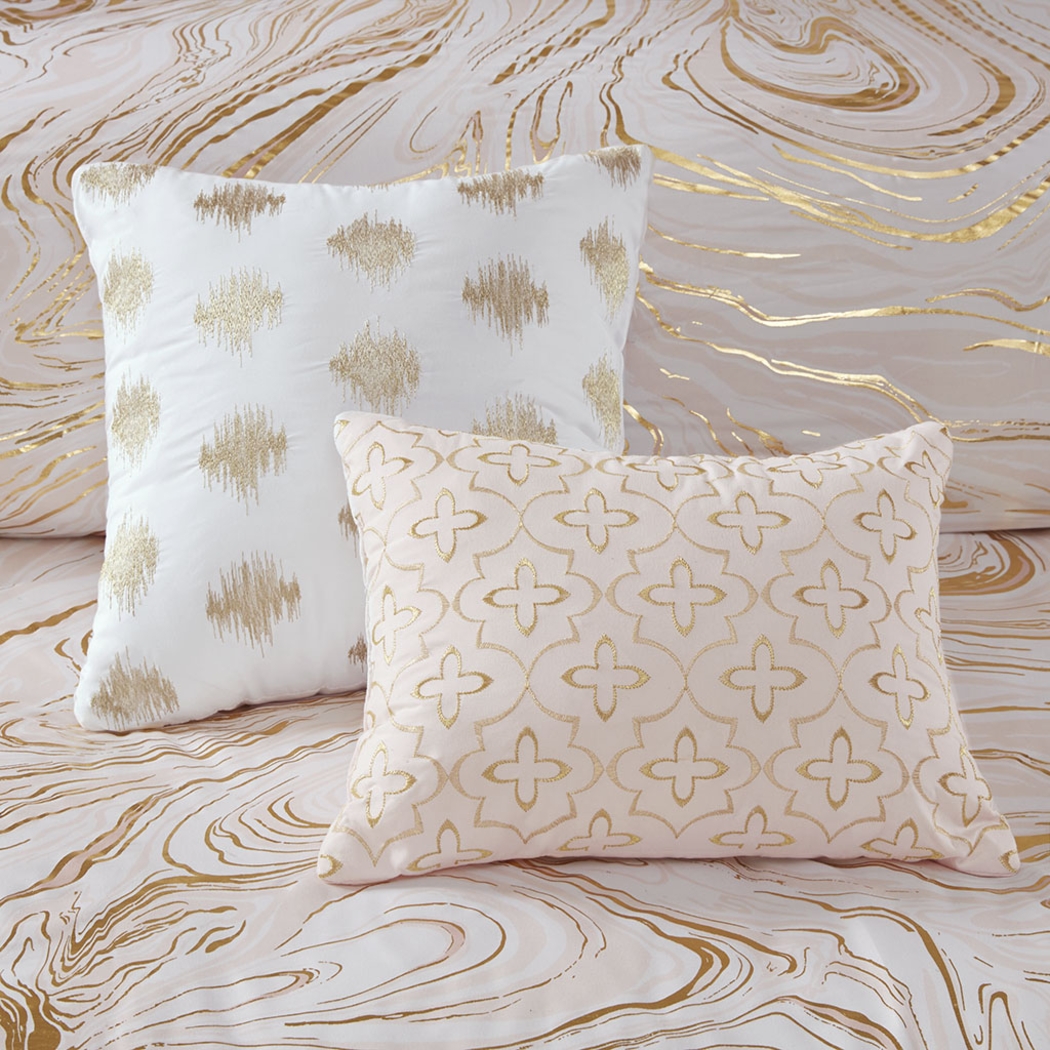 Kids Metallic Swirl Blush 5 Pc Full/Queen Comforter Set - Thumbnail - Image 4