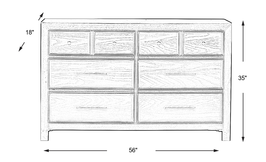 Dimension Image. Please refer to the Dimension Tab on this page for dimension details.