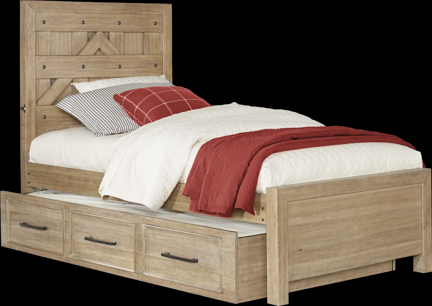 Kids Midcity Loft Sandstone 4 Pc Twin Panel Bed with Twin Storage Trundle - Thumbnail - Image 1