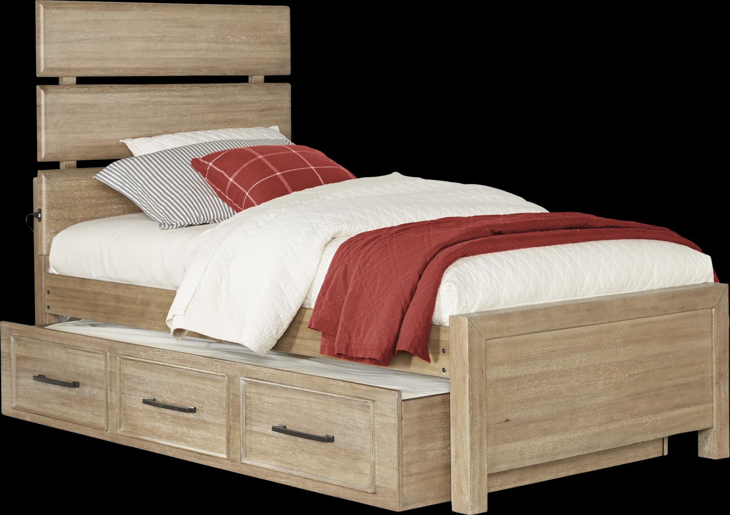 Kids Midcity Loft Sandstone 6 Pc Twin Slat Bedroom with Twin Storage Trundle - Thumbnail - Image 2