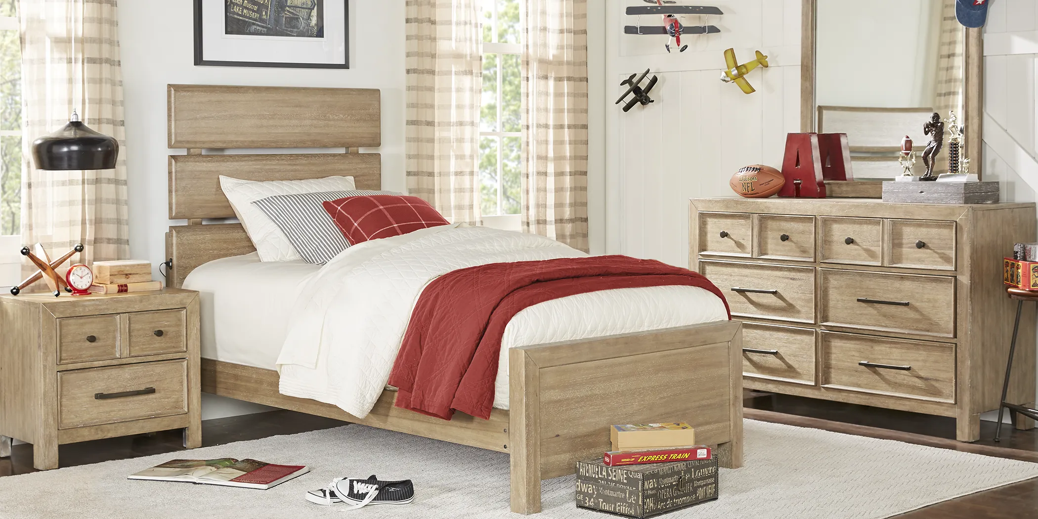 Midcity Loft 5 Pc Sandstone Colors Full Bedroom Set With Dresser