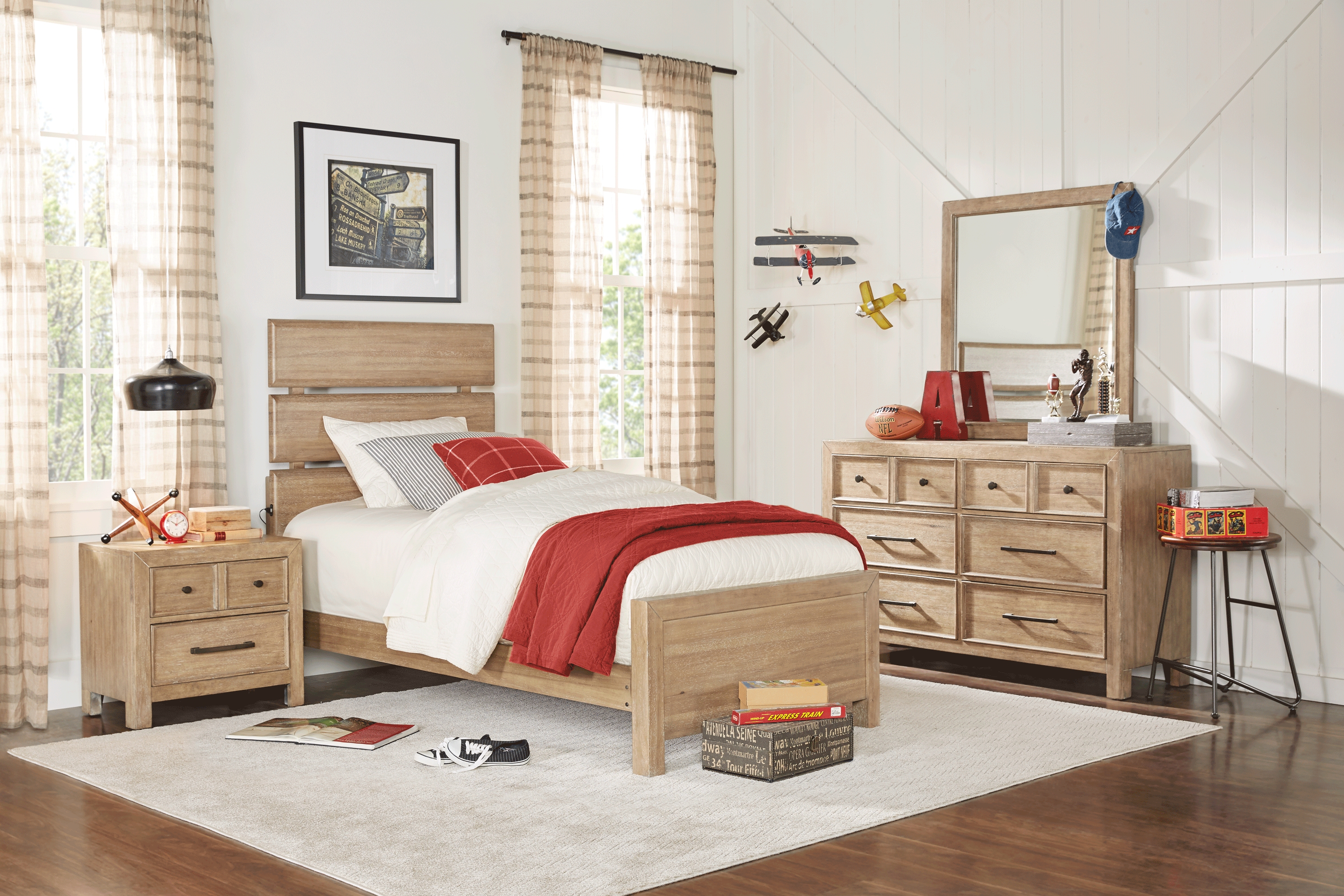 Kids Midcity Loft Sandstone 5 Pc Twin Slat Bedroom - Thumbnail - Image 1