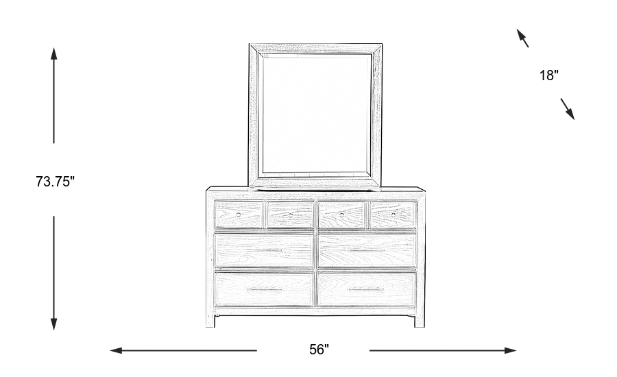Dimension Image. Please refer to the Dimension Tab on this page for dimension details.