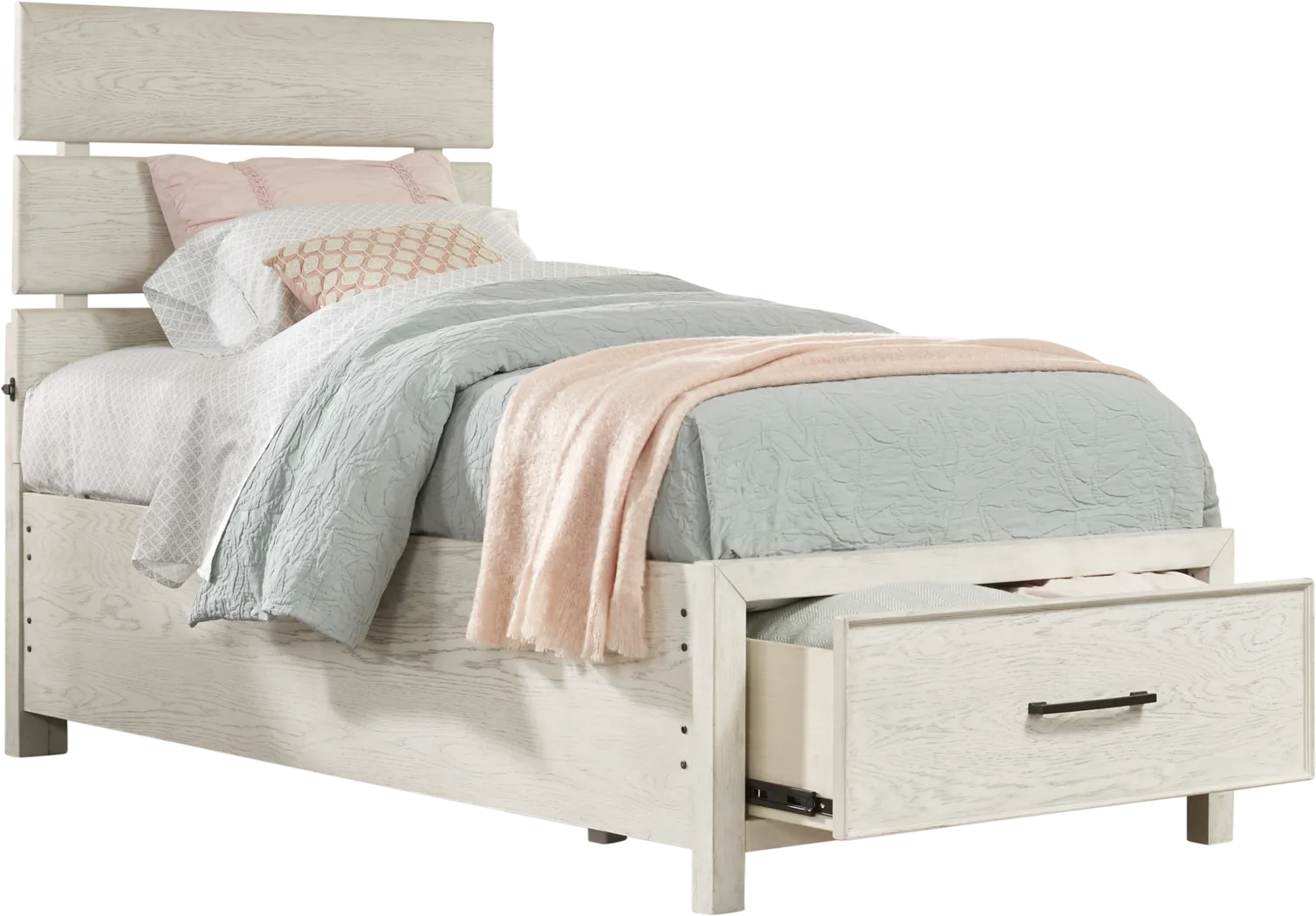 Kids Midcity Loft White 6 Pc Twin Slat Bedroom with Storage - Thumbnail - Image 2