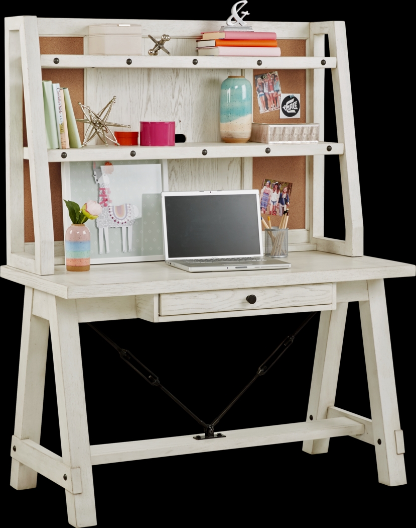 Kids Midcity Loft White Desk & Hutch - Thumbnail - Image 3