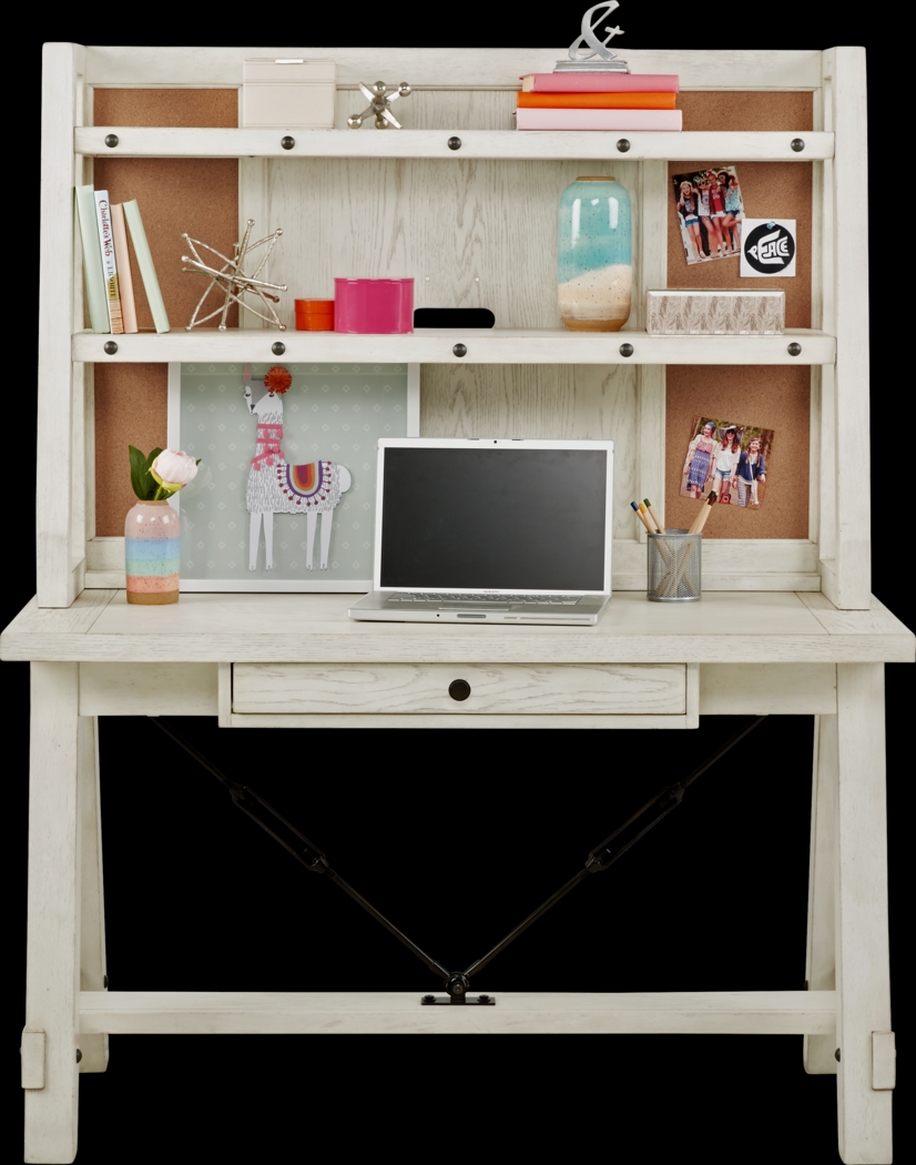 Kids Midcity Loft White Desk & Hutch - Thumbnail - Image 4