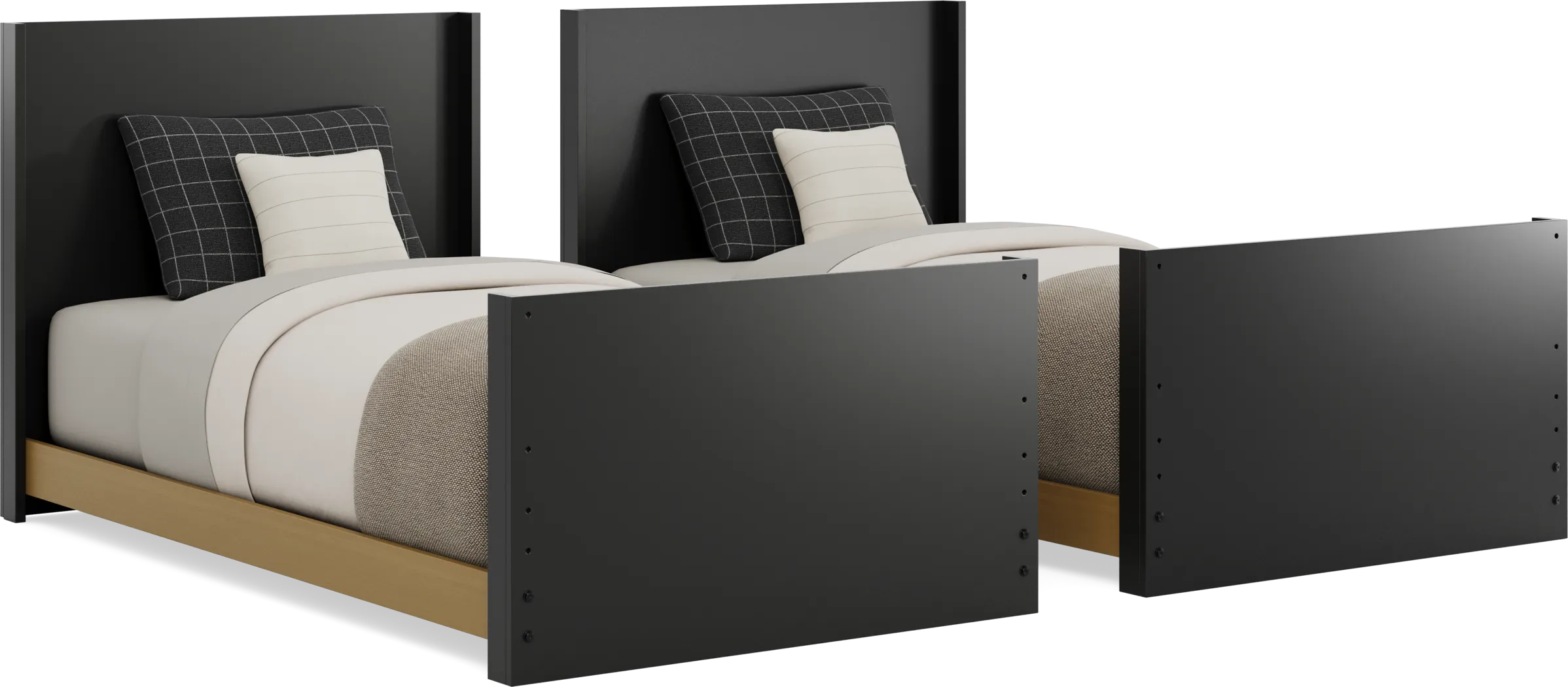 Kids Mikka Black Twin/Twin Convertible Bunk Bed - Thumbnail - Image 4