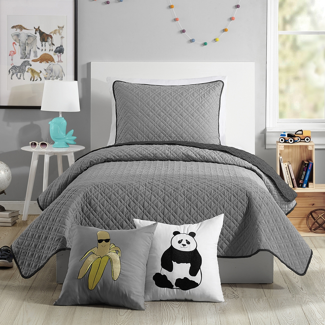 Kids Milhaven Gray Twin Quilt - Thumbnail - Image 1