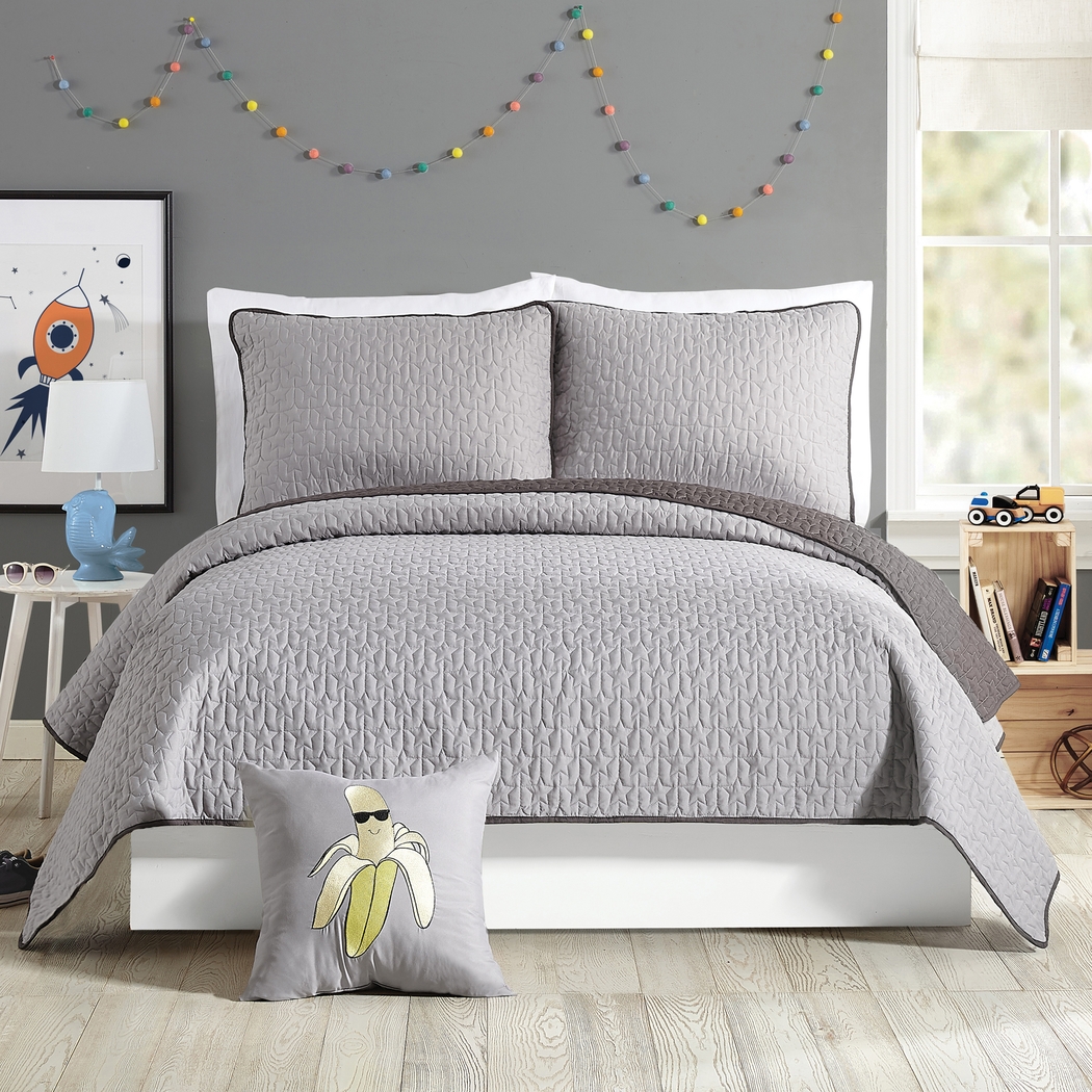 Kids Millingport Gray Full/Queen Quilt - Thumbnail - Image 1