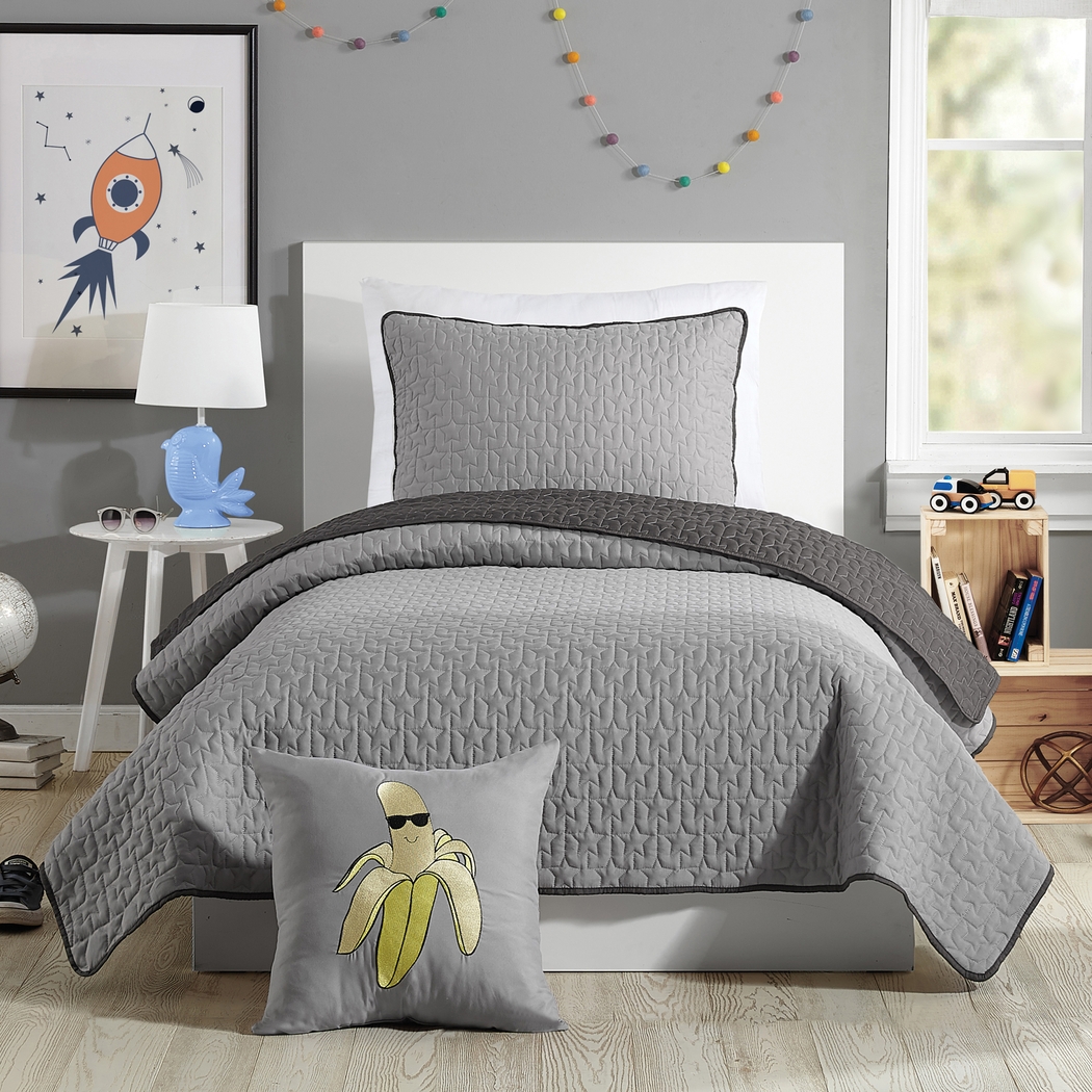 Kids Millingport Gray Twin Quilt - Thumbnail - Image 1