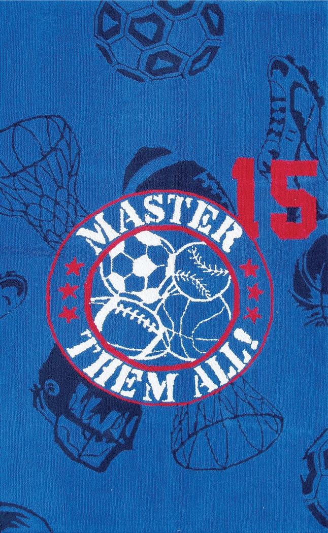 Kids Mini Athlete Blue 2'8 x 4'8 Rug - Thumbnail - Image 1