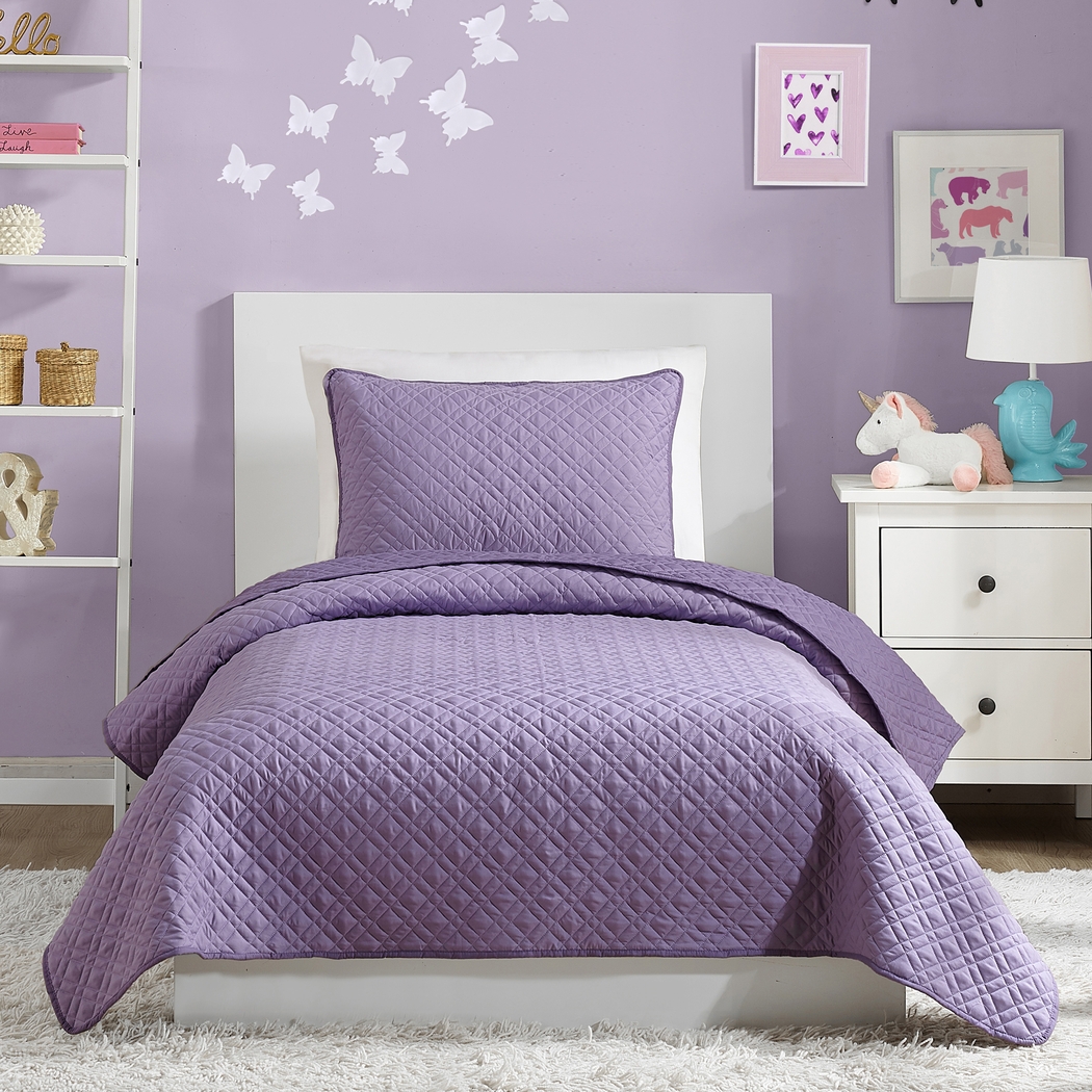 Kids Mintbrook Purple Twin Quilt - Thumbnail - Image 1