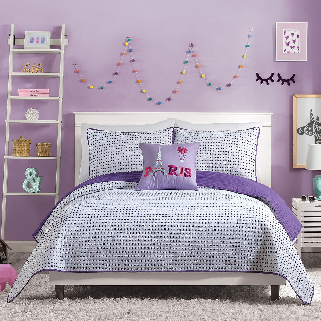 Kids Mirabell Purple Full/Queen Quilt - Thumbnail - Image 1