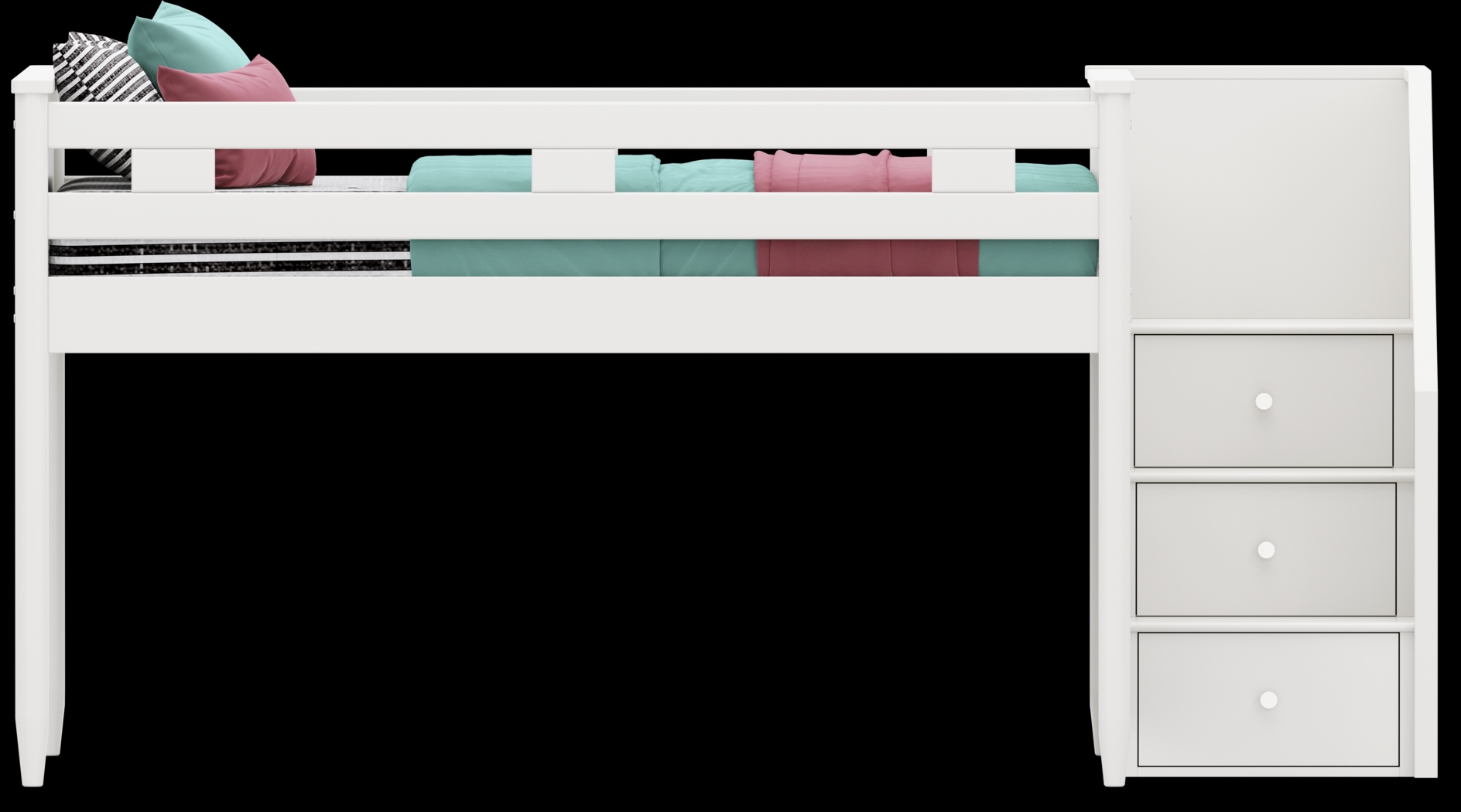 Kids Modern Colors White Full Step Loft - Thumbnail - Image 2