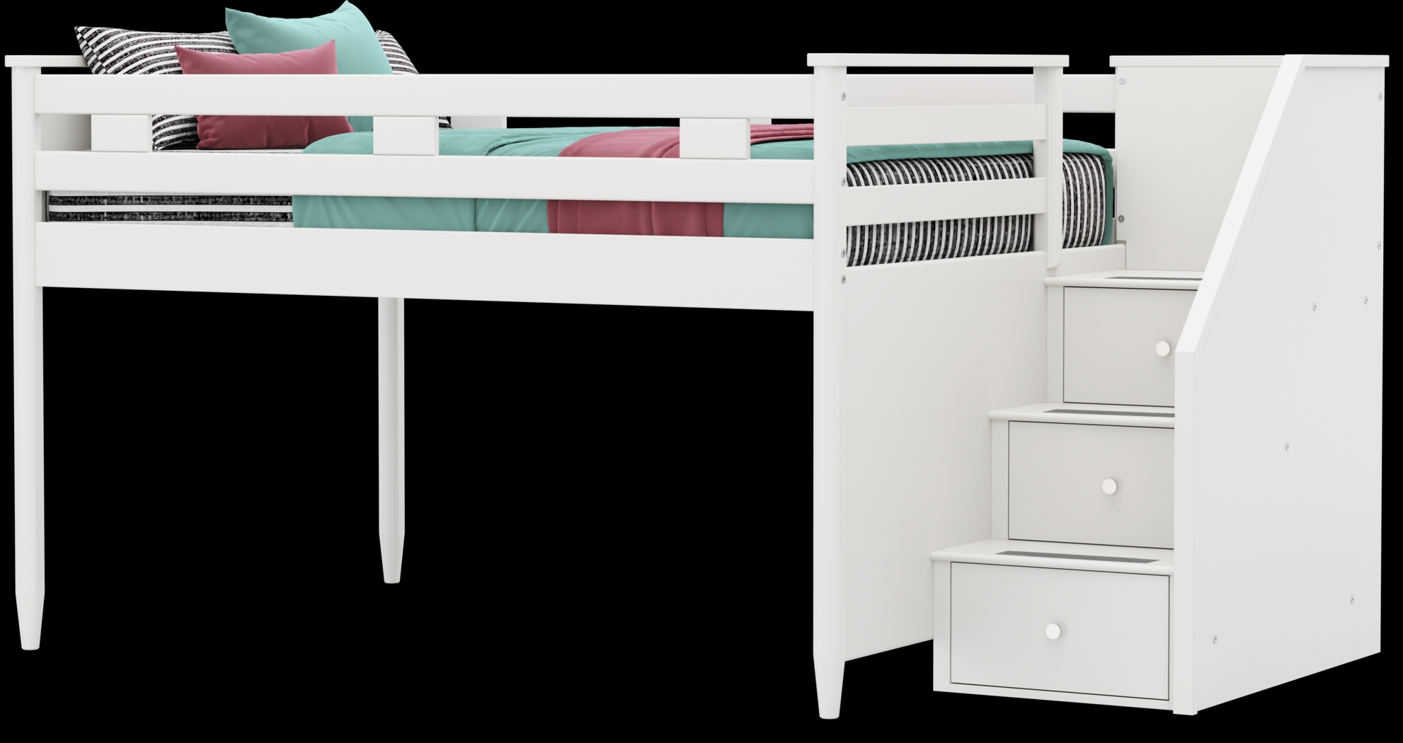 Kids Modern Colors White Full Step Loft - Thumbnail - Image 3