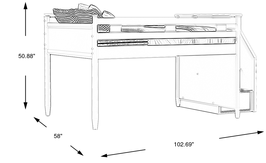 Dimension Image. Please refer to the Dimension Tab on this page for dimension details.