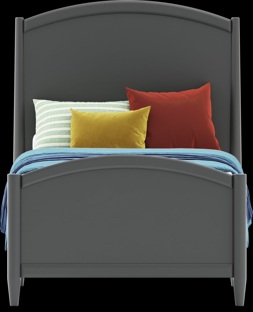 Kids Modern Colors Iron Ore Twin XL Panel Bed - Thumbnail - Image 3