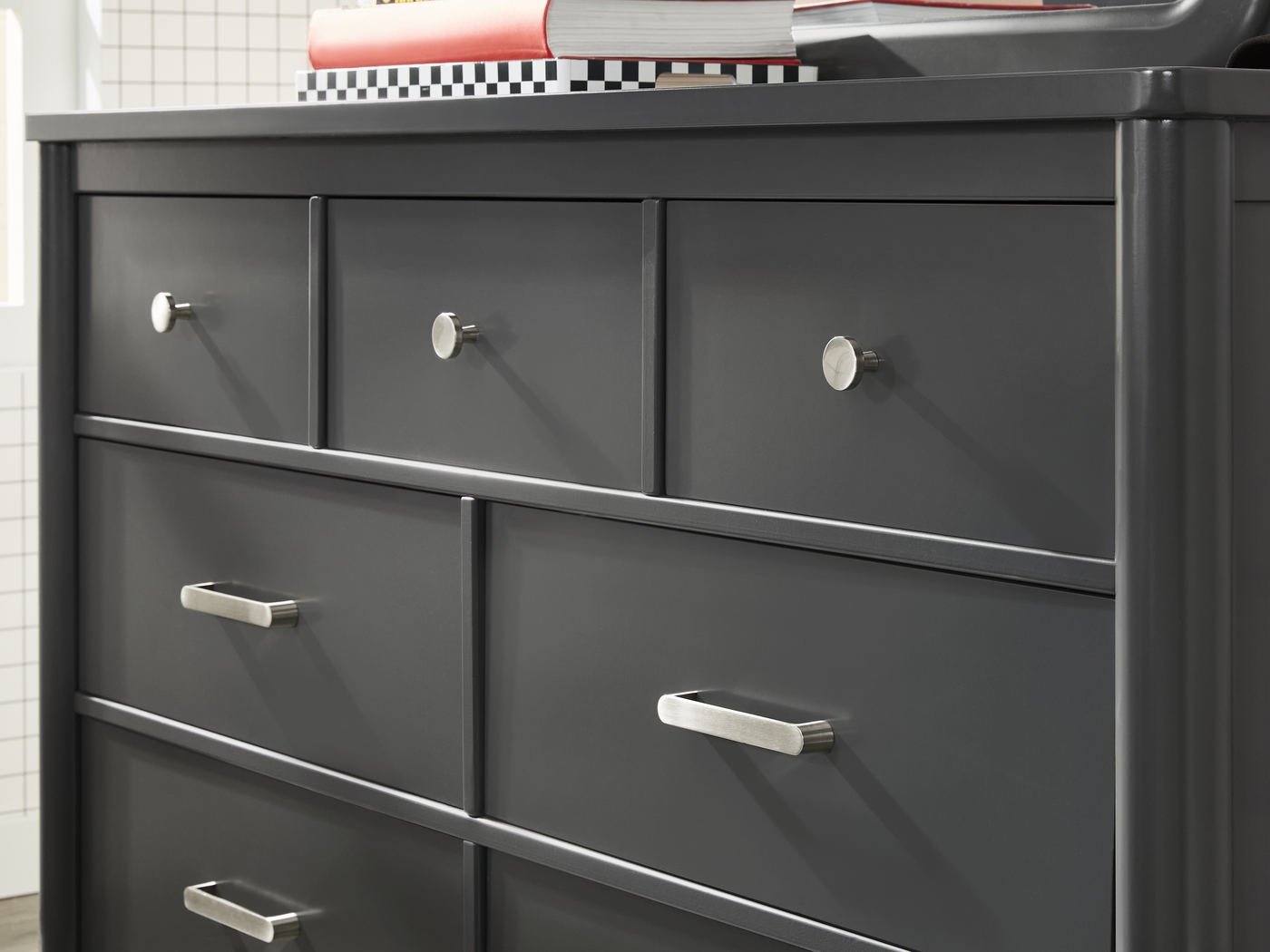 Kids Modern Colors Iron Ore Bedroom with Recharged Gray Full Bed - Thumbnail - Image 5