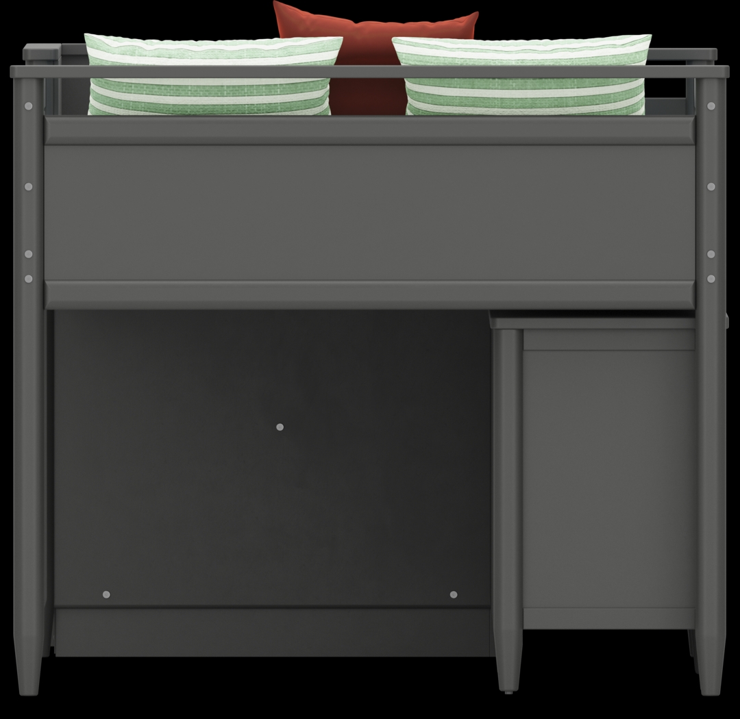 Kids Modern Colors Iron Ore Full Step Loft with Loft Chests - Thumbnail - Image 3