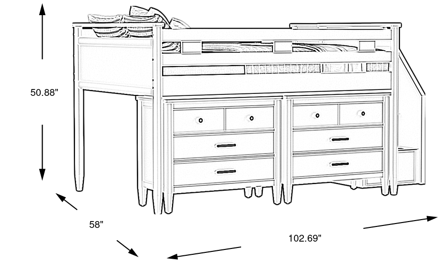 Dimension Image. Please refer to the Dimension Tab on this page for dimension details.
