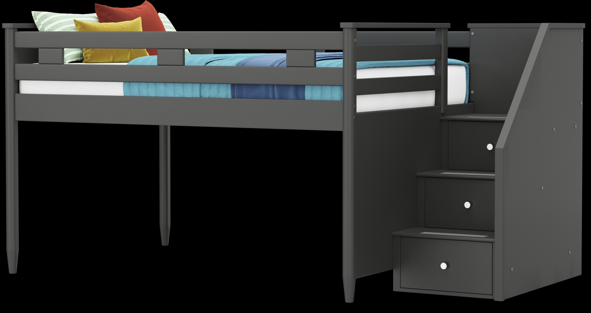 Kids Modern Colors Iron Ore Full Step Loft - Thumbnail - Image 3