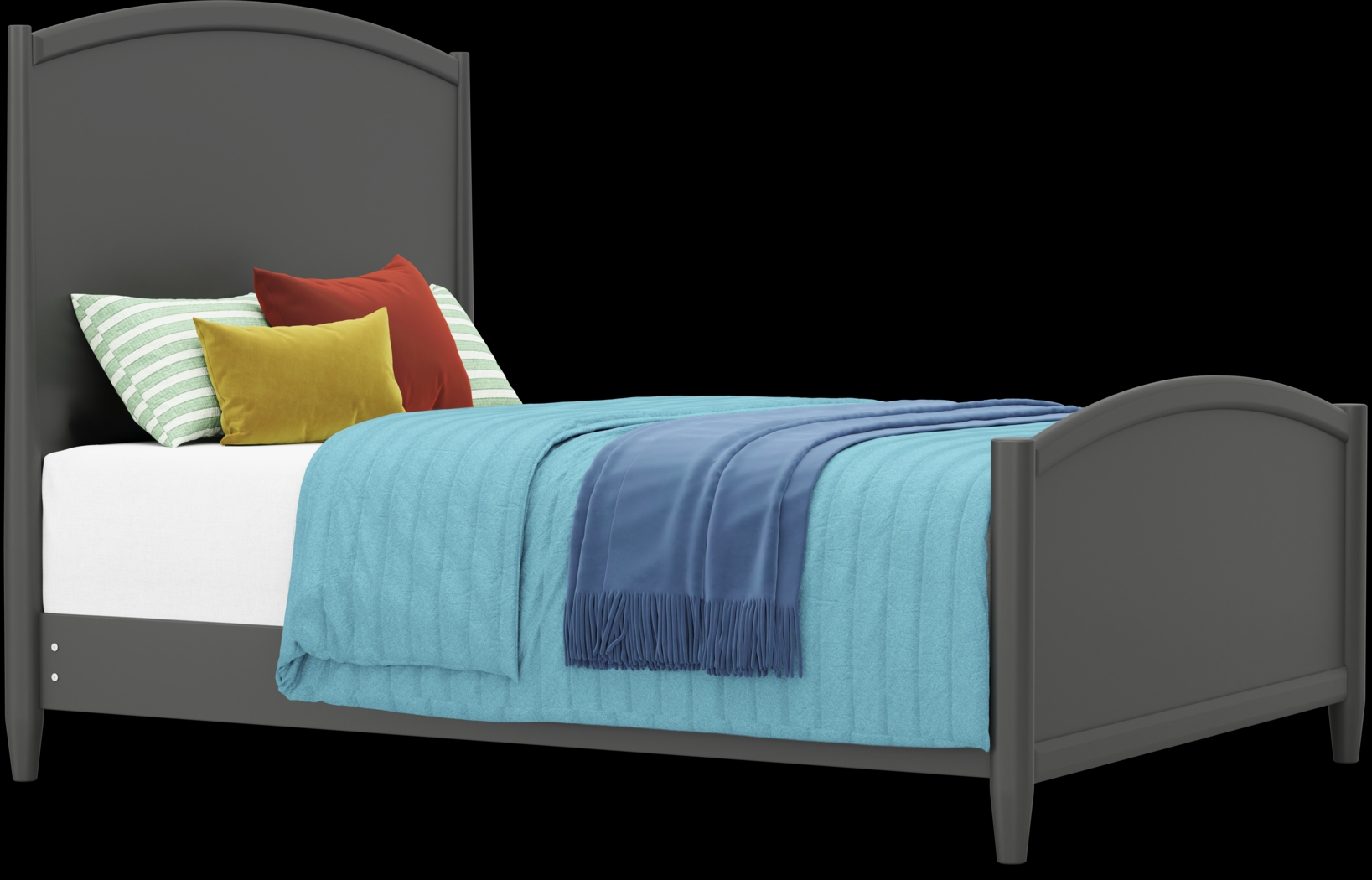 Kids Modern Colors Iron Ore Queen Panel Bed - Thumbnail - Image 1