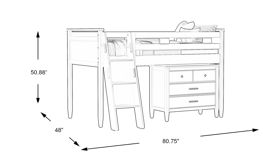 Dimension Image. Please refer to the Dimension Tab on this page for dimension details.