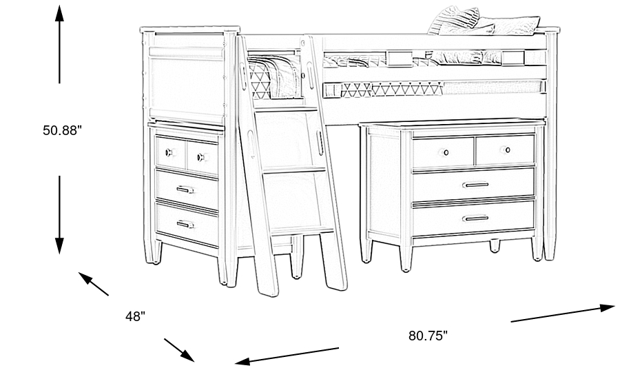 Dimension Image. Please refer to the Dimension Tab on this page for dimension details.
