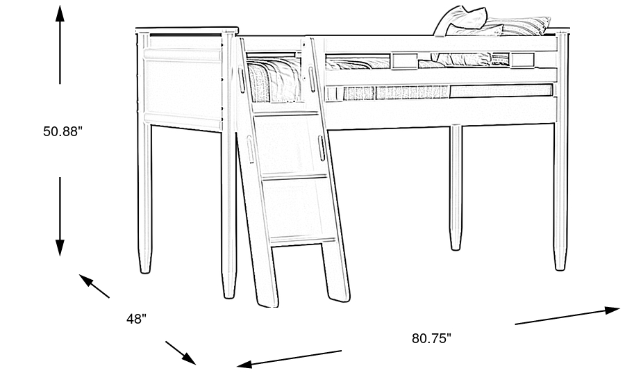 Dimension Image. Please refer to the Dimension Tab on this page for dimension details.