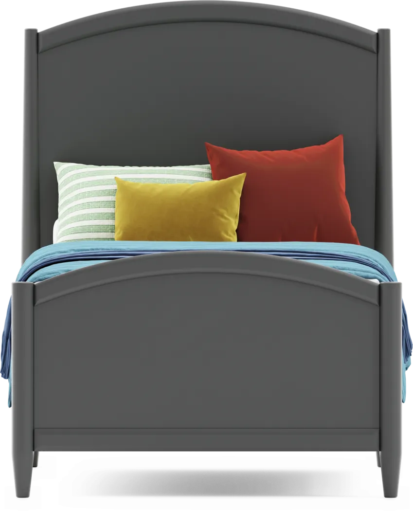 Kids Modern Colors Iron Ore Twin Panel Bed - Thumbnail - Image 3