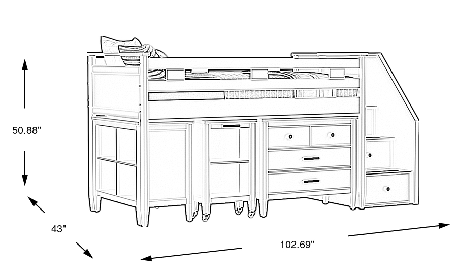 Dimension Image. Please refer to the Dimension Tab on this page for dimension details.