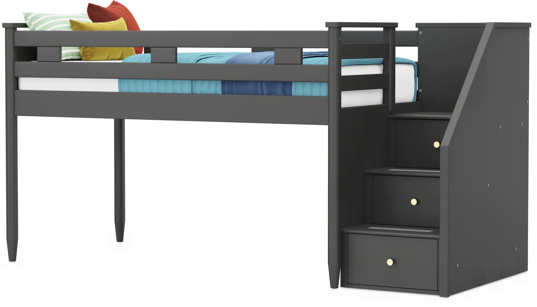 Kids Modern Colors Iron Ore Twin Step Loft - Thumbnail - Image 2