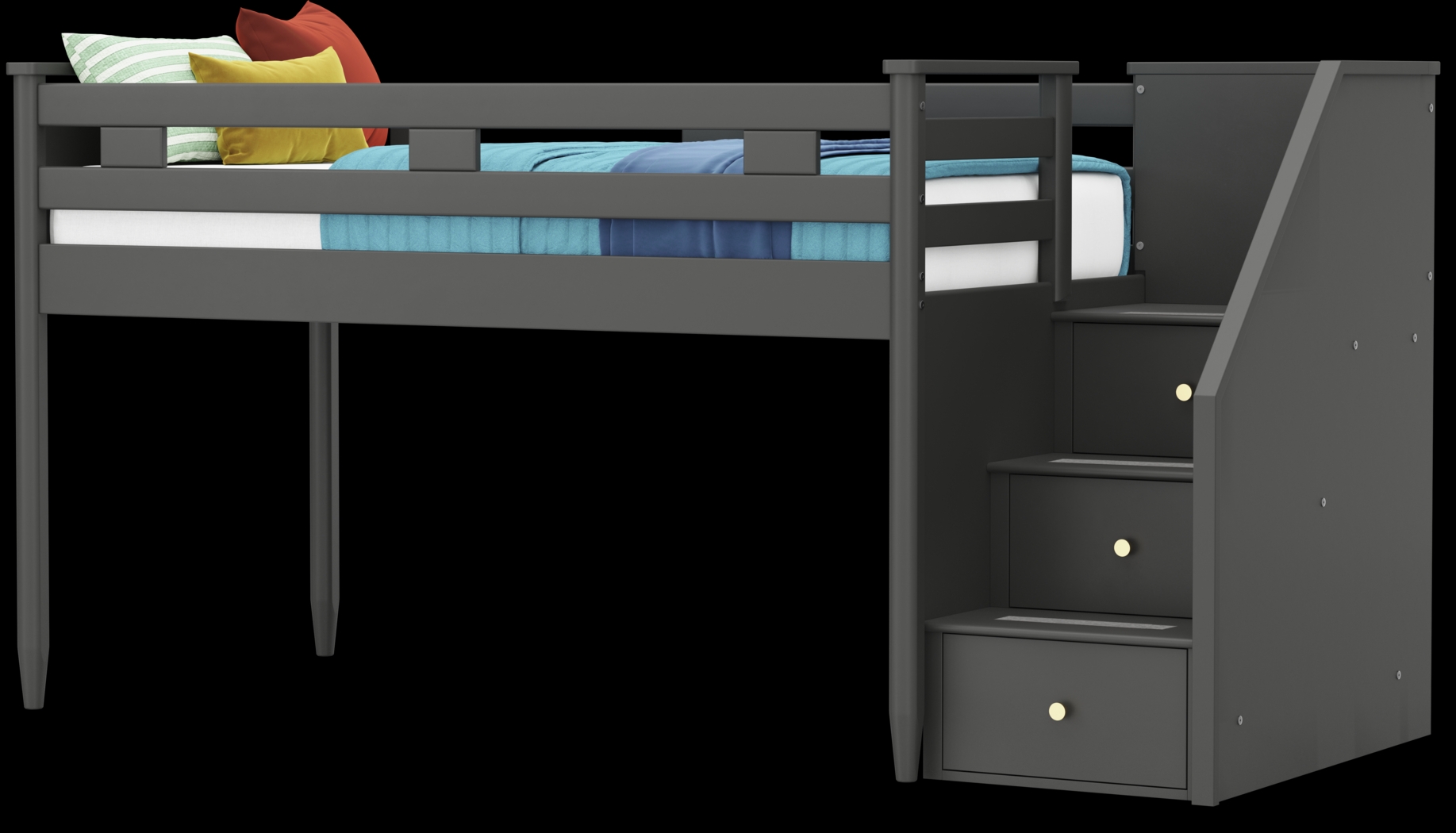 Kids Modern Colors Iron Ore Twin Step Loft - Thumbnail - Image 2