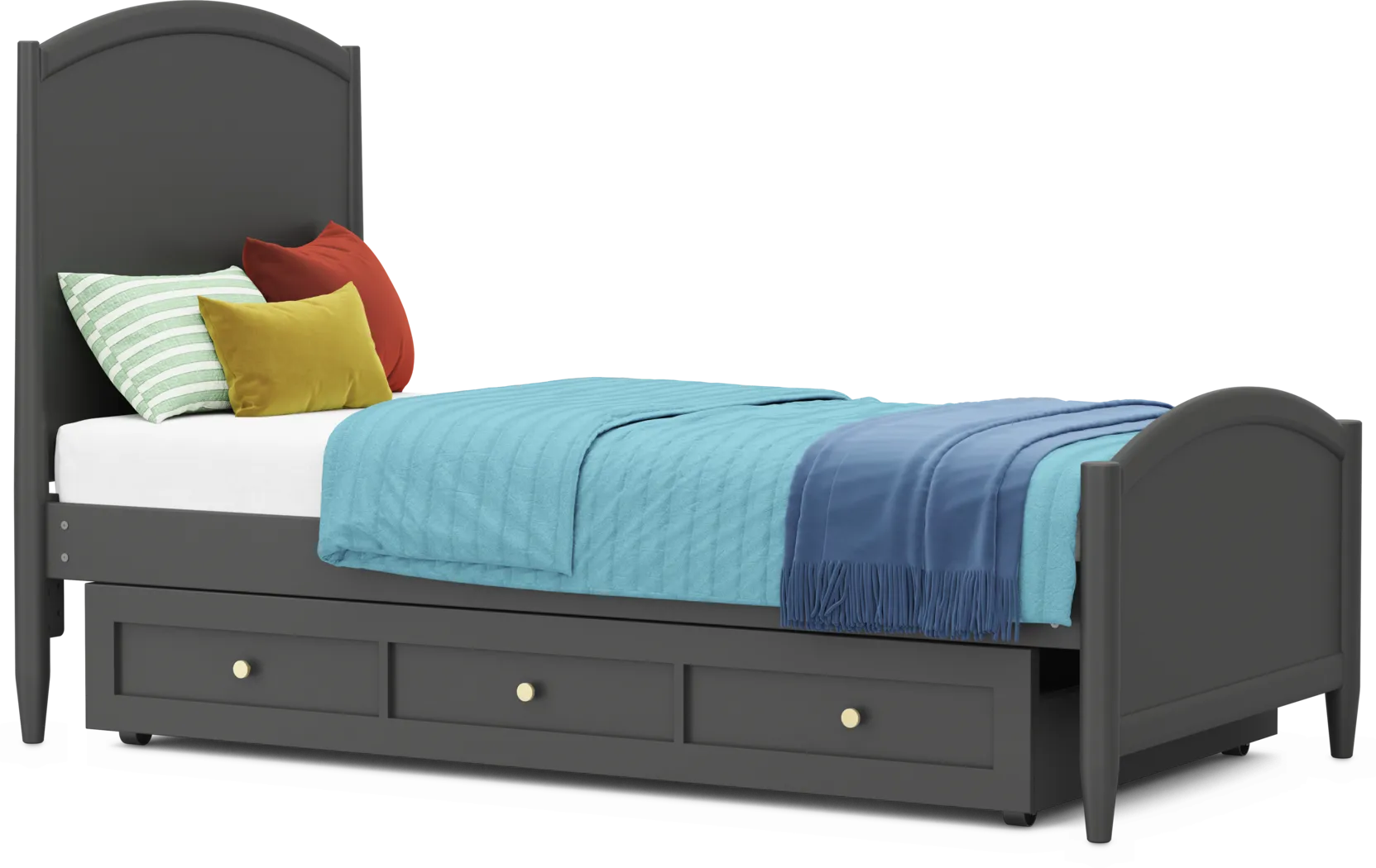 Kids Modern Colors Iron Ore Twin XL Panel Bedroom - Thumbnail - Image 4