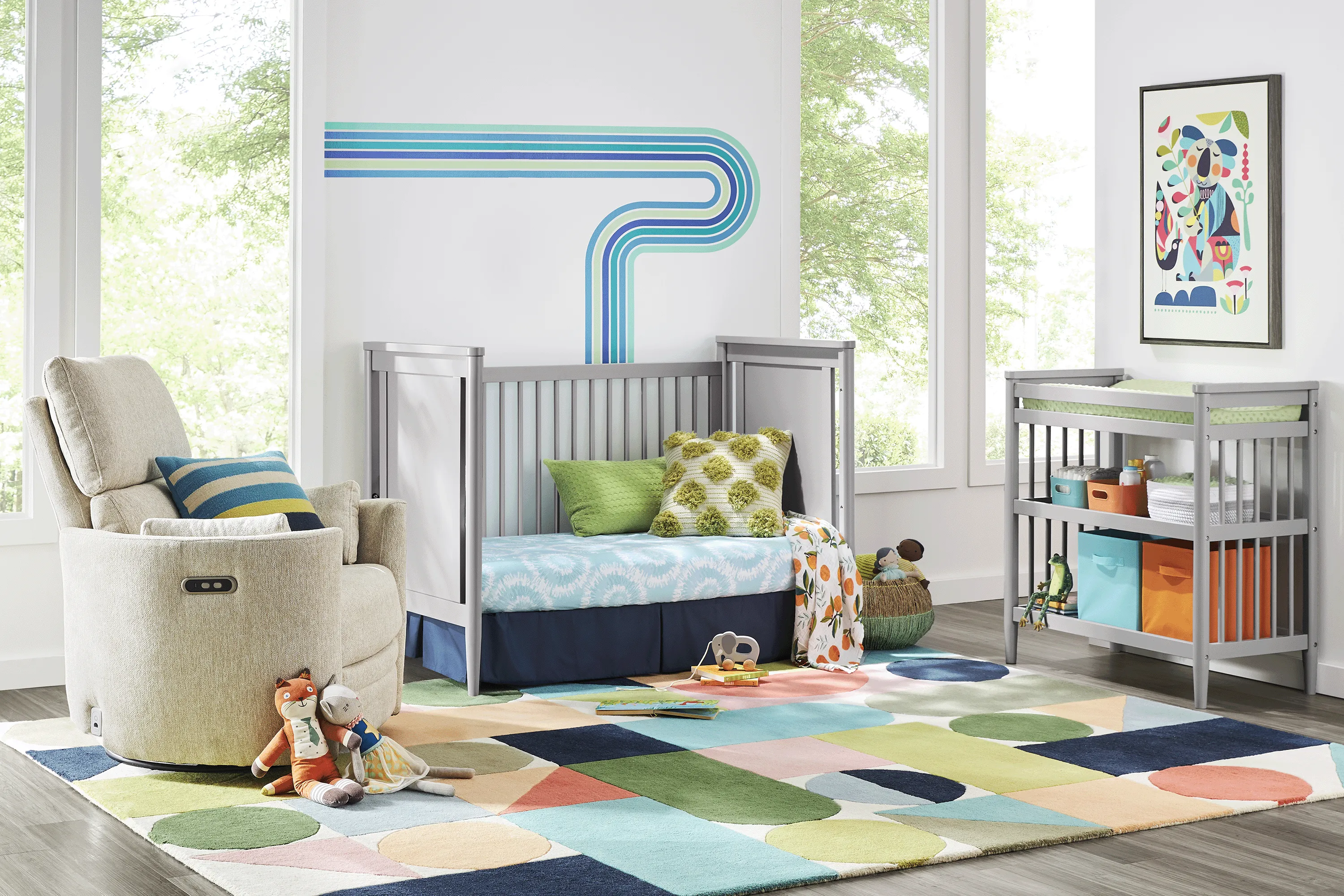 Kids Modern Colors Light Gray 3-in-1 Convertible Crib - Thumbnail - Image 4