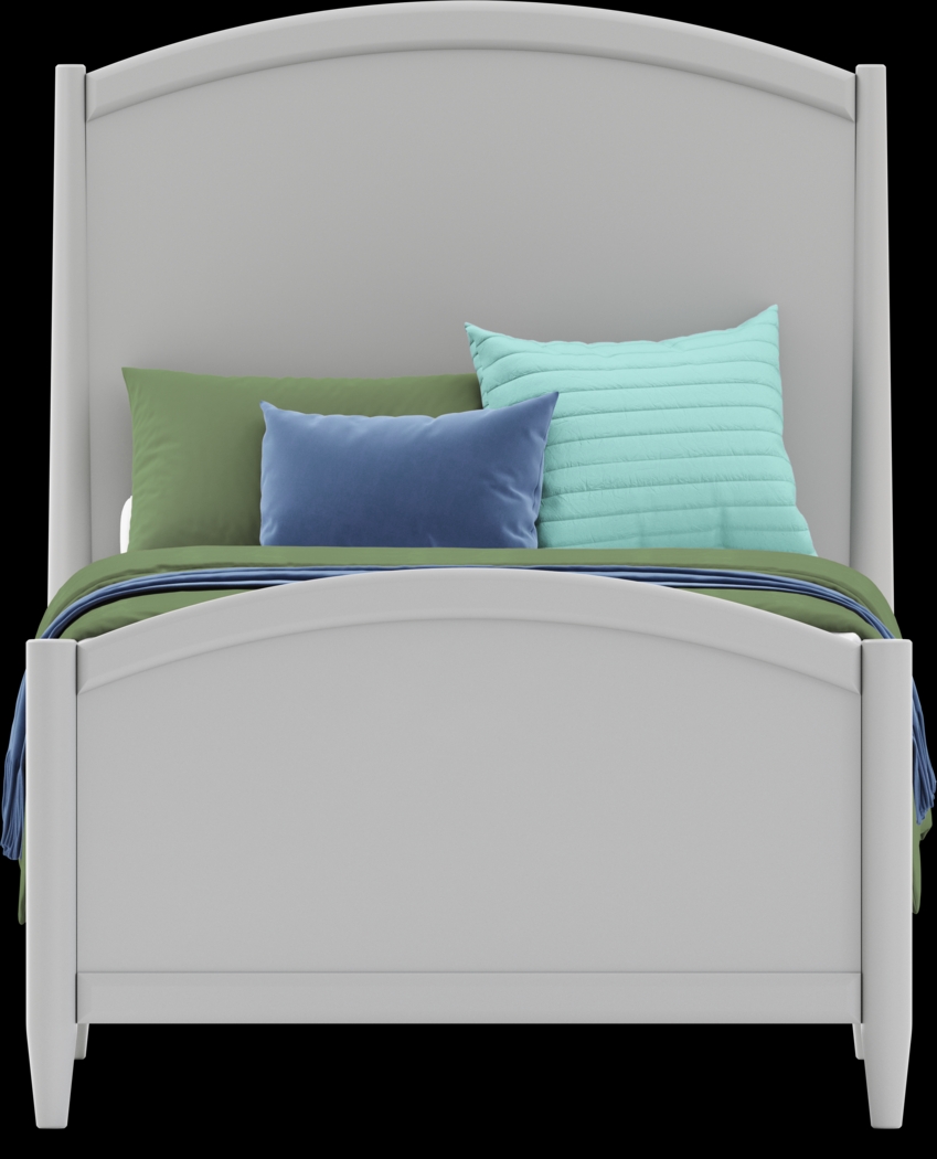 Kids Modern Colors Light Gray Twin Panel Bed - Thumbnail - Image 3
