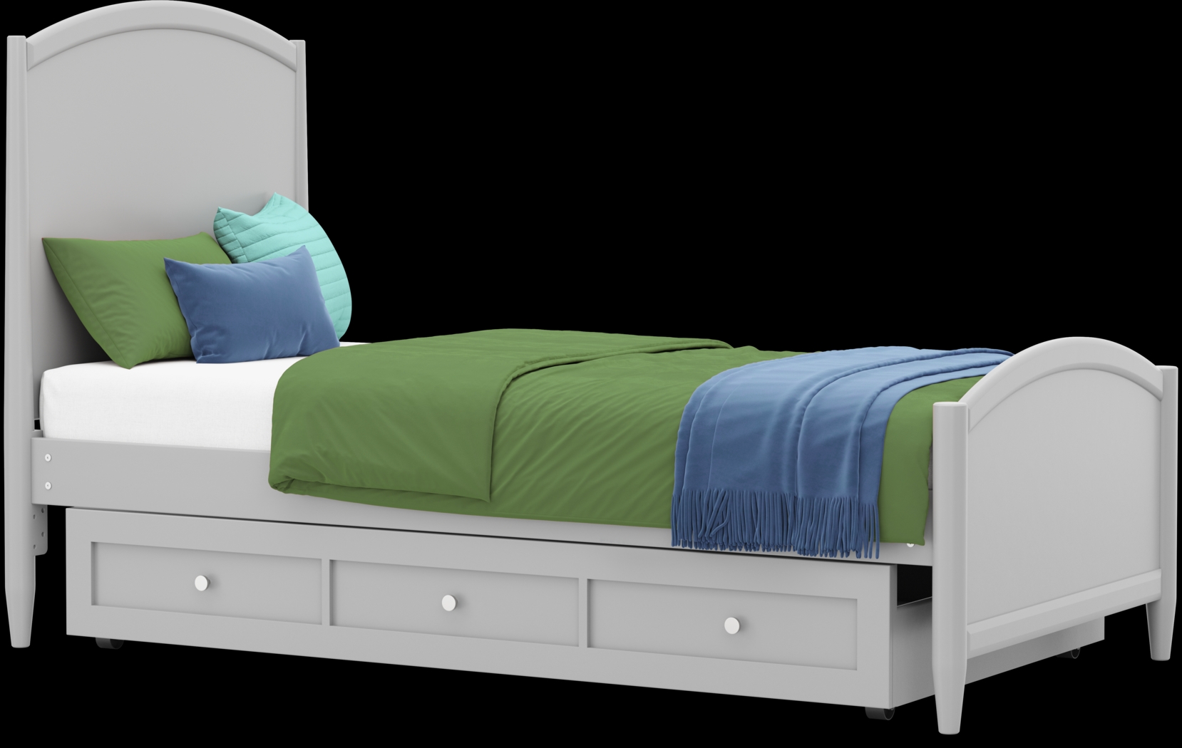 Kids Modern Colors Light Gray Twin XL Panel Bedroom - Thumbnail - Image 4