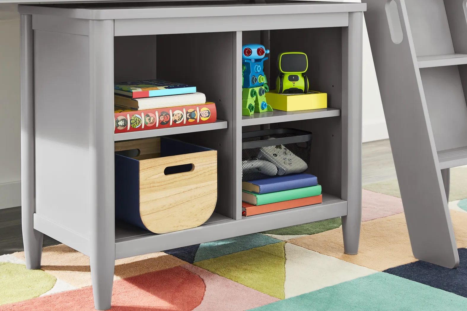 Kids Modern Colors Light Gray 37" Bookcase - Thumbnail - Image 4