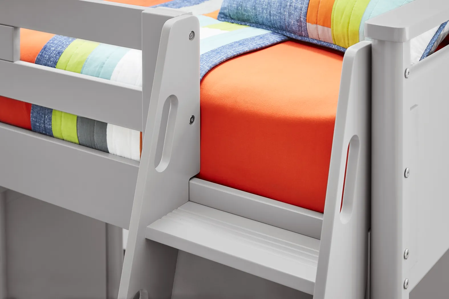 Kids Modern Colors Light Gray Full Loft with Loft Chest - Image 5