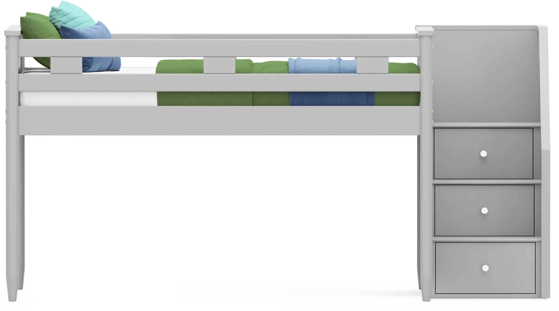 Kids Modern Colors Light Gray Full Step Loft - Thumbnail - Image 2
