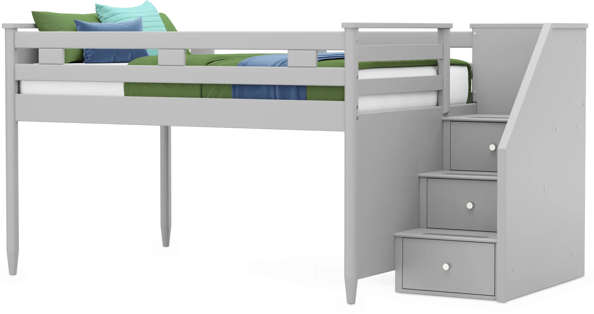 Kids Modern Colors Light Gray Full Step Loft - Thumbnail - Image 3