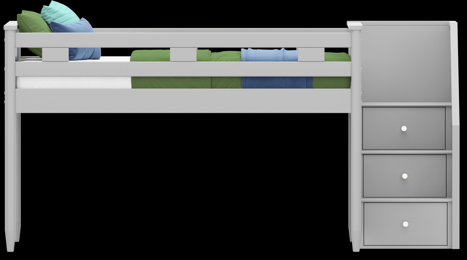 Kids Modern Colors Light Gray Full Step Loft - Thumbnail - Image 2