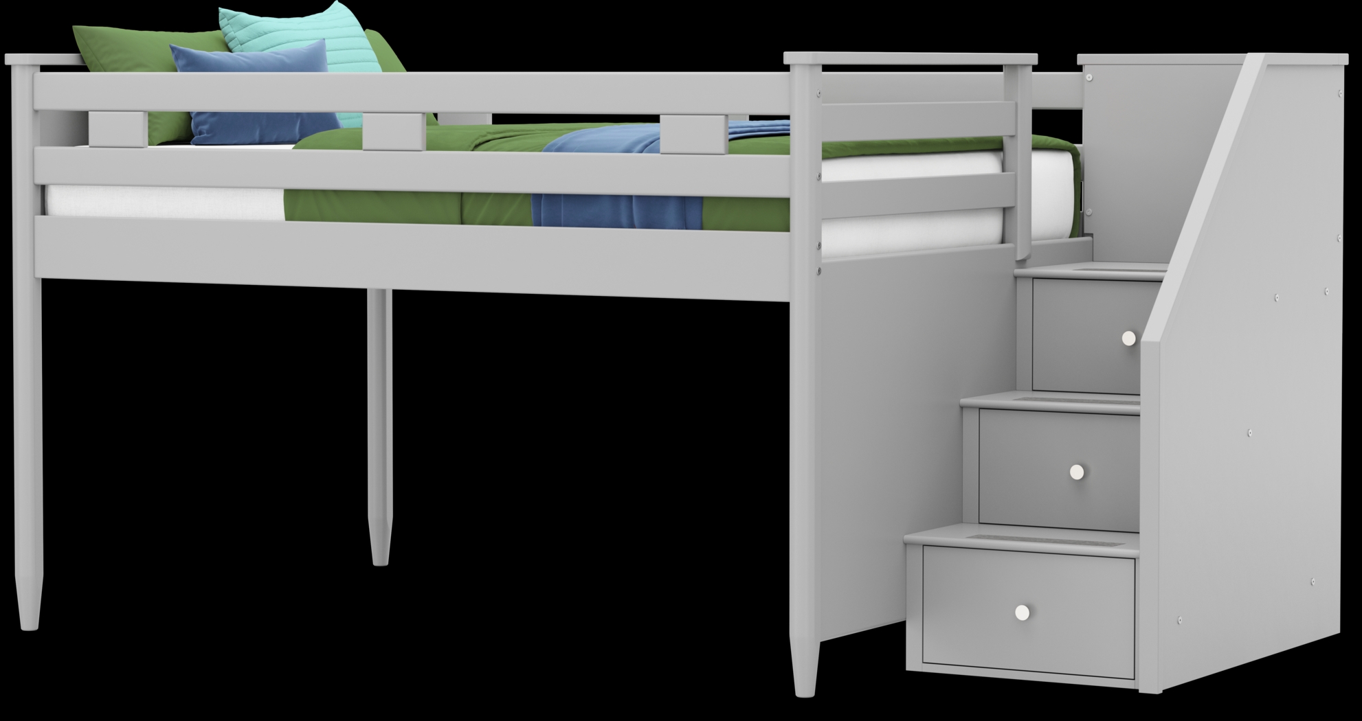 Kids Modern Colors Light Gray Full Step Loft - Thumbnail - Image 3