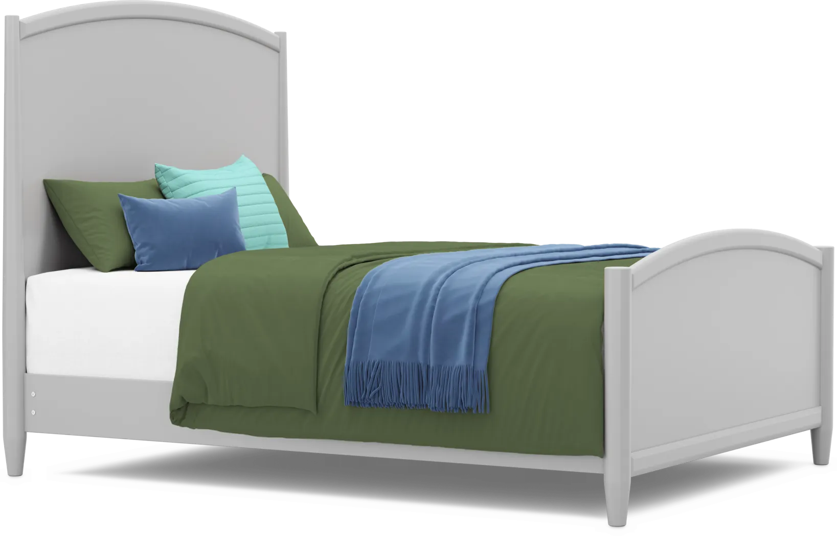 Kids Modern Colors Light Gray Queen Panel Bed - Thumbnail - Image 1
