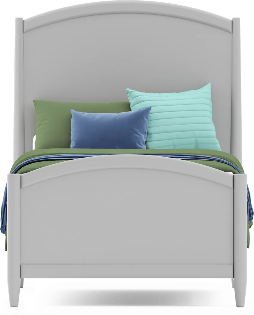 Kids Modern Colors Light Gray Twin Panel Bed - Thumbnail - Image 3