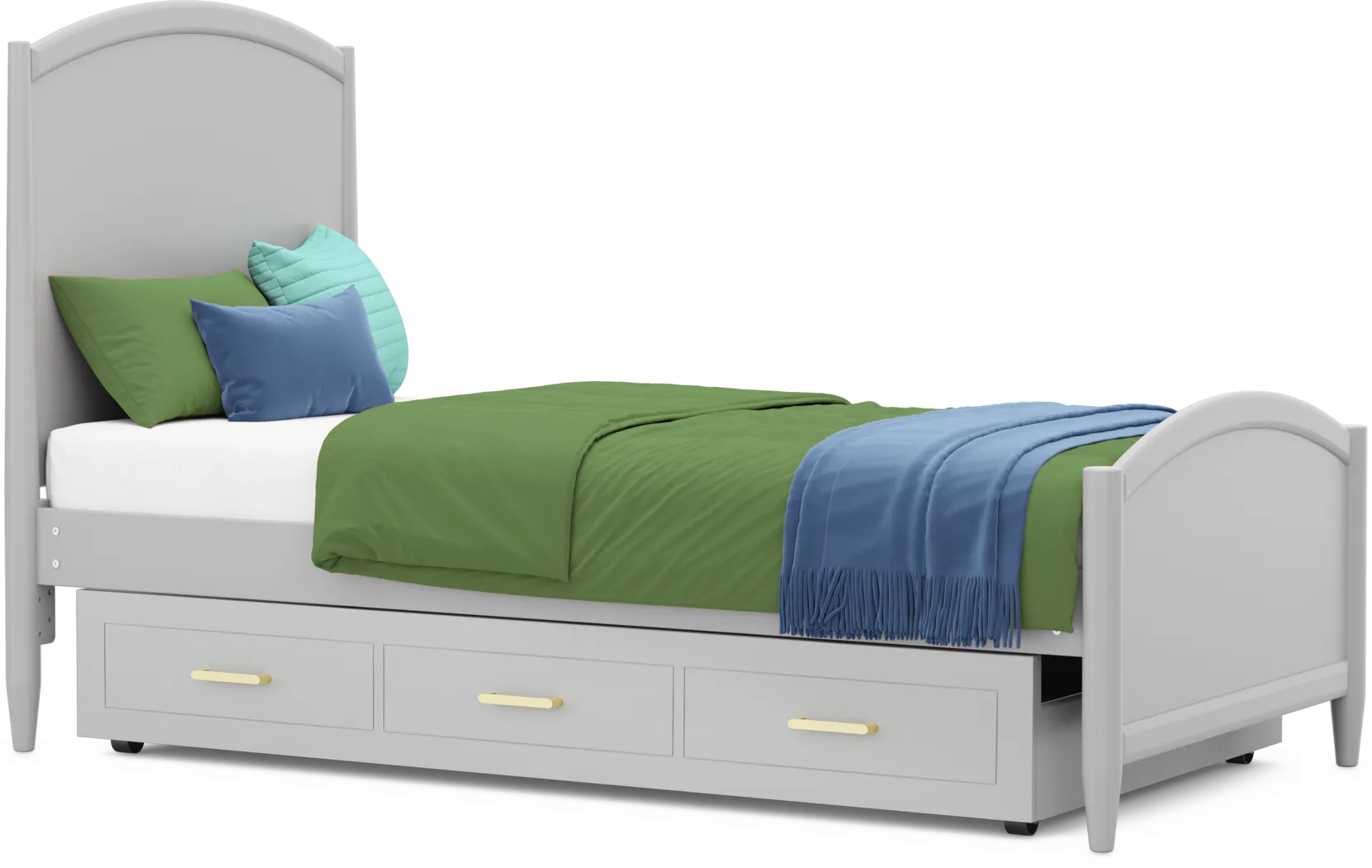 Kids Modern Colors Light Gray Twin XL Panel Bedroom - Thumbnail - Image 4